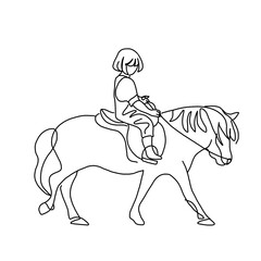 A girl rides a pony, park, walk