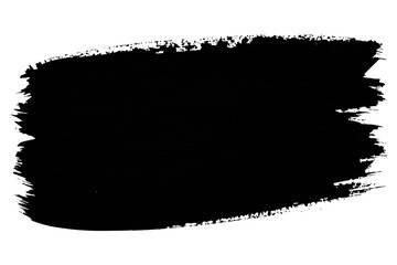 Black rough paint brush stroke texture with uneven edges forming bold abstract grunge background element