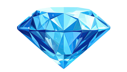 Digitally rendered illustration showcasing a large, radiant, brilliant-cut gemstone