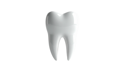 Digitally rendered molar, isolated on a stark black background, showcasing its pristine white enamel