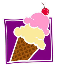 pink and purple Ice cream cone icon