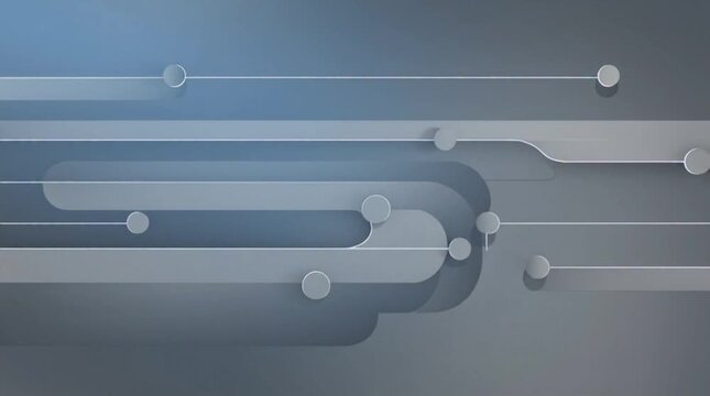 Neutral blue and gray colors, modern corporate abstract animation, clean background, smooth minimalist movement, professional lighting, with empty space, no text, no logo, looping video without pause.