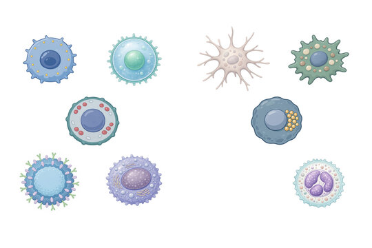 Adaptive vs Innate Immune Cells Medical Comparison Illustration
