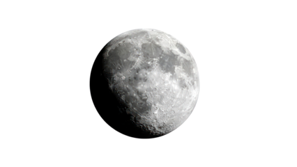 Realistic Moon isolated on transparent background
