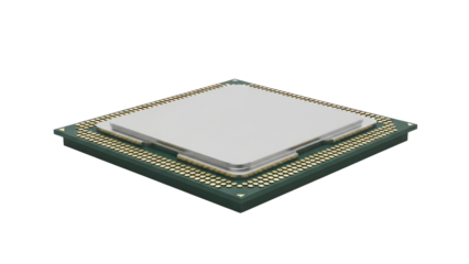 Computer CPU processor isolated on transparent background