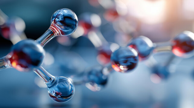 Scientific representation of molecule signifying ethical operations framework for business integrity and compliance, structural symbolism, with copy space