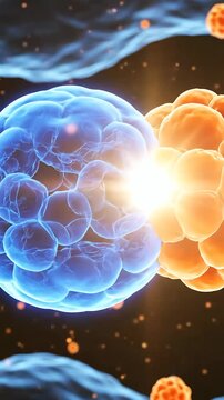 Molecular visualization of insulin and glucose, showing hormone interaction in blood sugar regulation. Glowing spheres depict vital biology
