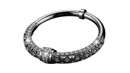 Elegant Diamond Bracelet Isolated on Transparent Background