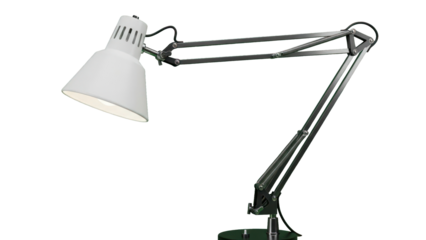 Articulated Desk Lamp Isolated on Transparent Background