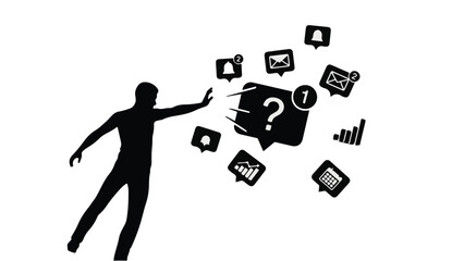 A man showing different social media icons