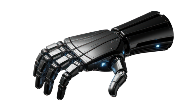 Futuristic robotic hand, isolated on transparent background - Powered by Adobe