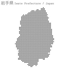 イラスト素材：日本地図　岩手県ベクターイラストマップ