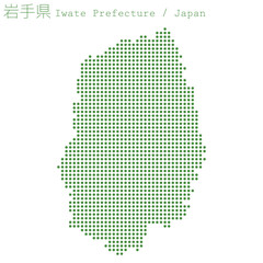 イラスト素材：日本地図　岩手県ベクターイラストマップ