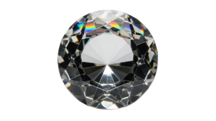 Sparkling Diamond Gemstone isolated on transparent background