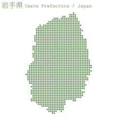 イラスト素材：日本地図　岩手県ベクターイラストマップ