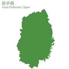 イラスト素材：日本地図　岩手県ベクターイラストマップ