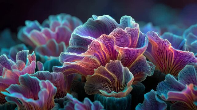 Vibrant Soft Coral Polyps in Tropical Reef