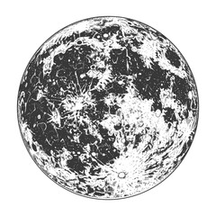 Naklejka premium Detailed Ink Drawing of the Moons Surface