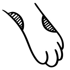 Hand Drawn Cat Paw Doodle Illustration in Cute Sketch Style for Pet Shop Branding and Animal Design
