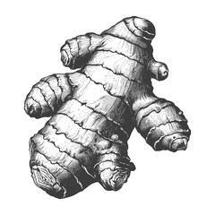 Fototapeta premium Detailed Illustration of a Fresh Ginger Root