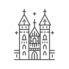 Obraz premium Line art illustration of a gothic cathedral