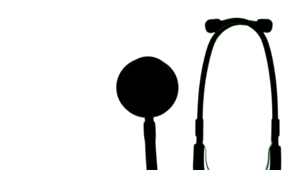 Microphone and headphones isolated on transparent background