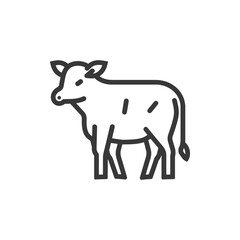 Obraz premium Line art illustration of a young cow