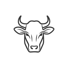 Fototapeta premium Stylized Bull Head Line Art Graphic Design