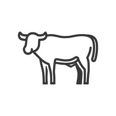 Obraz premium Line art illustration of a standing cow