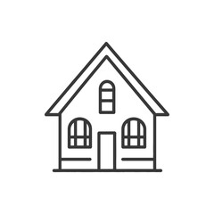Simple Line Drawing of a Small House