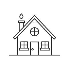 Fototapeta premium Simple Line Drawing Of A Cozy Little House