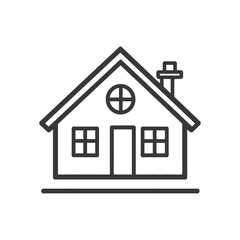 Obraz premium Simple Line Drawing Of A Suburban House