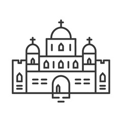 Obraz premium A Line Drawing Depicts A Large Church Building