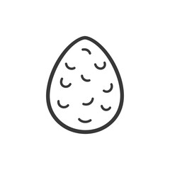 Line art drawing of a textured egg