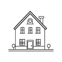 Simple Line Drawing Of A Suburban House