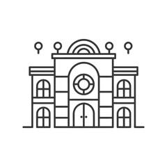 Fototapeta premium Elegant Building Architectural Line Drawing Design