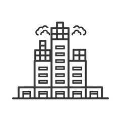 Naklejka premium Modern City Building Complex With Smoke Stacks