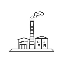 Naklejka premium Industrial Factory Complex Showing Smoke Stack Emission