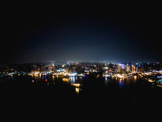 Vivid Cairo Skyline After Dark Showing City Lights and Reflections