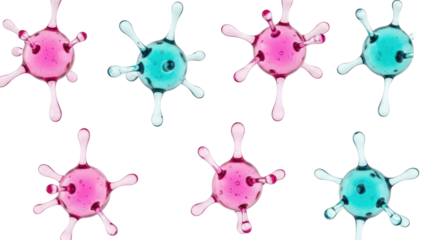 Colorful Abstract Bubbles or Cells Isolated on Transparent Background