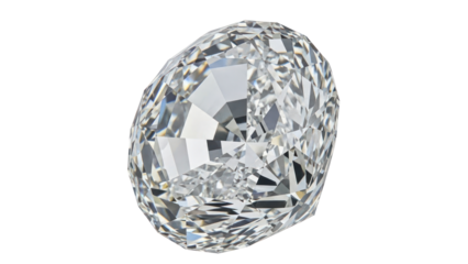 Brilliant Cut Diamond Isolated on Transparent Background