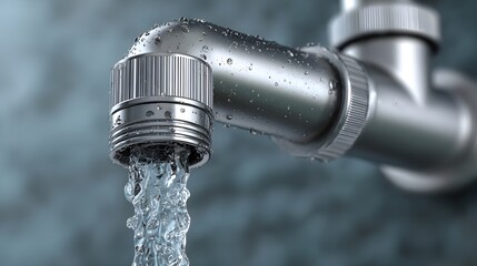 Water filter with water flowing through showcasing filtration clarity purity clean hydration system technology design