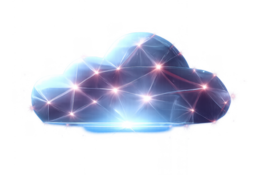 Cloud computing network expanding digital storage connecting global data with technology server infrastructure on transparent background - Powered by Adobe