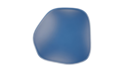Blue abstract shape isolated on transparent background