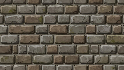 Brown and gray brick wall texture background.