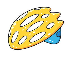 Yellow bicycle helmet illustration isolated cartoon vector