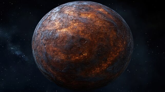 Fiery planet in deep space - Powered by Adobe