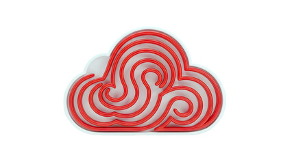 Red Swirl Cloud Icon