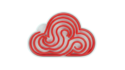 Red Swirl Cloud Icon
