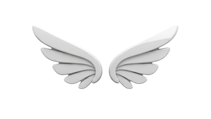 Stylized Silver Wings Emblem